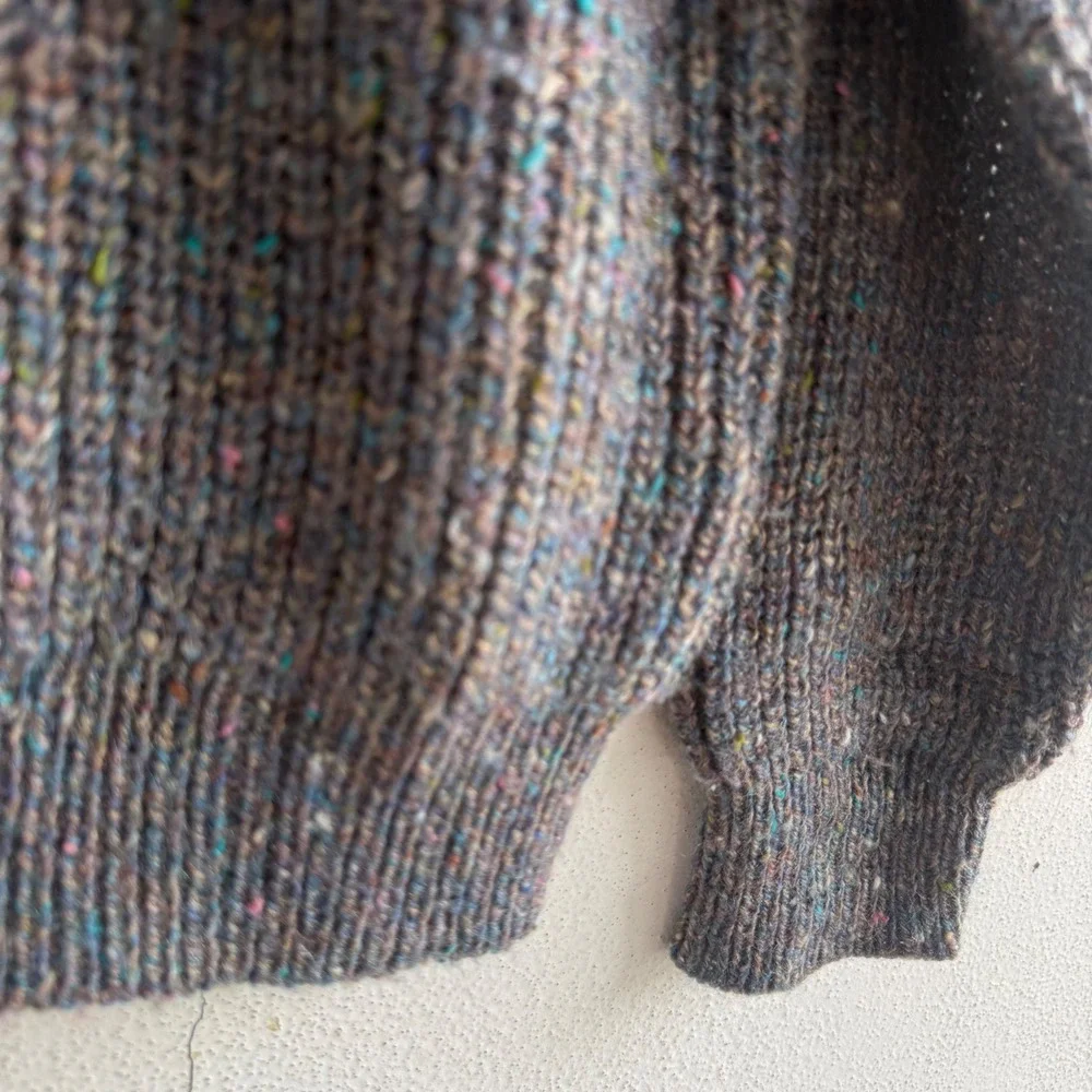 Vtg Chunky Knit Sweater Speckled Confetti Fleck Wool Blend Grandpacore‎ Mens M